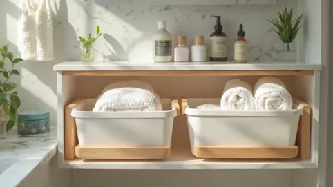 Regał do łazienki z szufladami