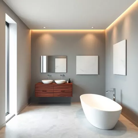 szara łazienka jakie meble