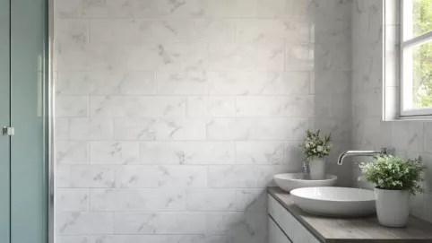 Wykładzina PCV do łazienki na ścianę